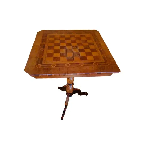 Image of Tavolino da scacchi vintage in legno (fine '800)