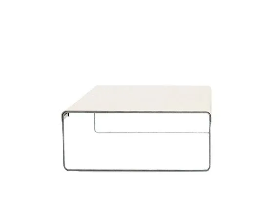 Square coffee table with chromed steel base image