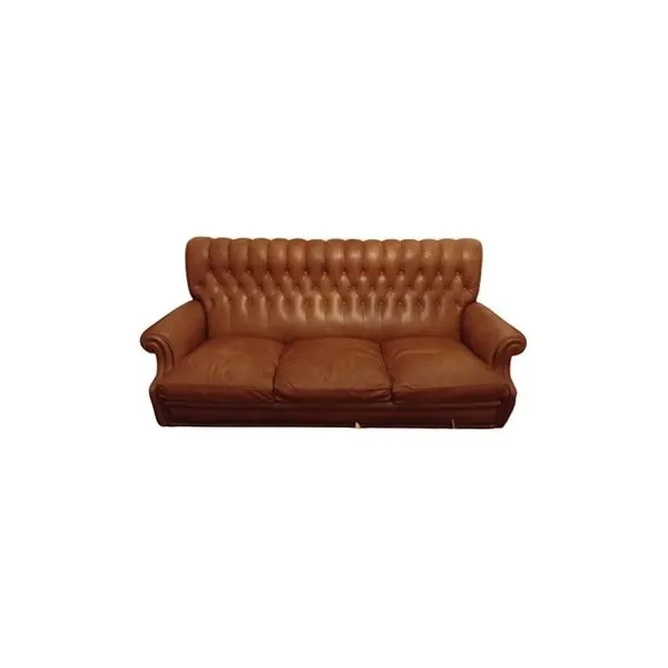 3 seater sofa in vintage leather (1970s), Poltrona Frau image