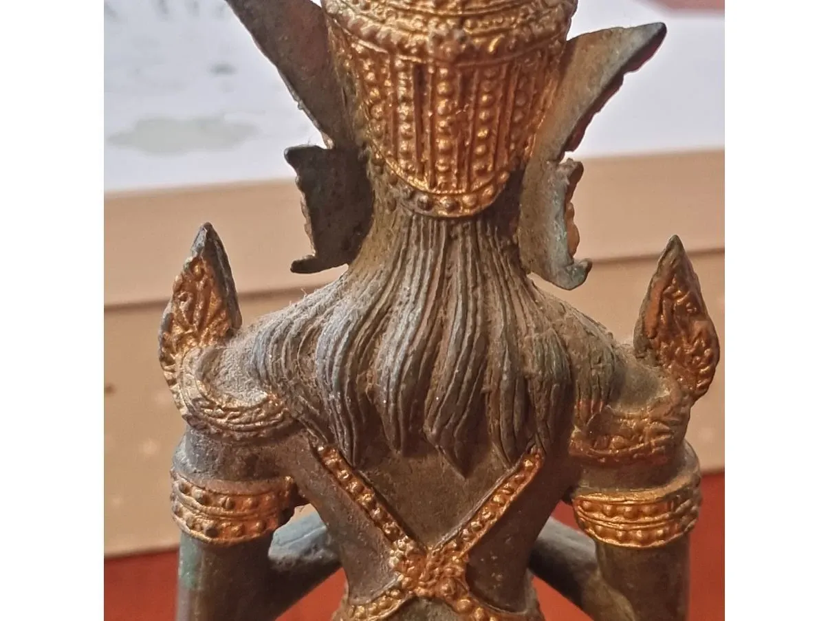 Vintage Bronze Temple Guardians Statue (1980s) 8
