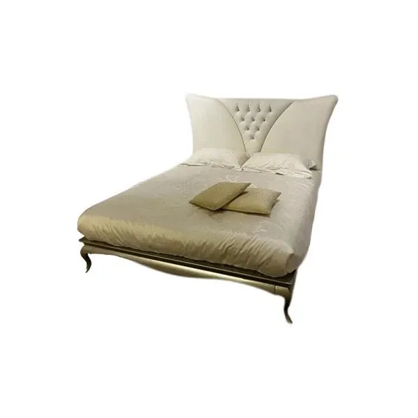 Double bed in leather and Swarovski, Antica Ebanisteria 