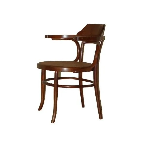 Vintage bent mulberry and Vienna straw chair, Wäckerlin & C image
