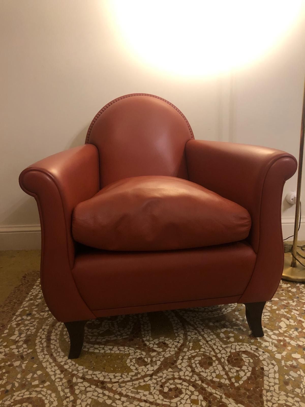 Lyra leather armchair (red), Poltrona Frau Main