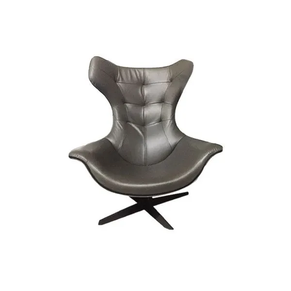 Regina swivel armchair in leather (anthracite), Poltrona Frau image