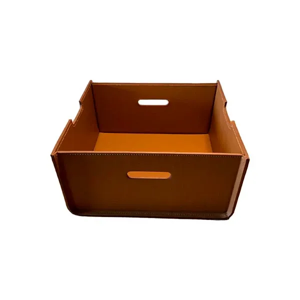 Porta oggetti Box in pelle (marrone), Flexform 