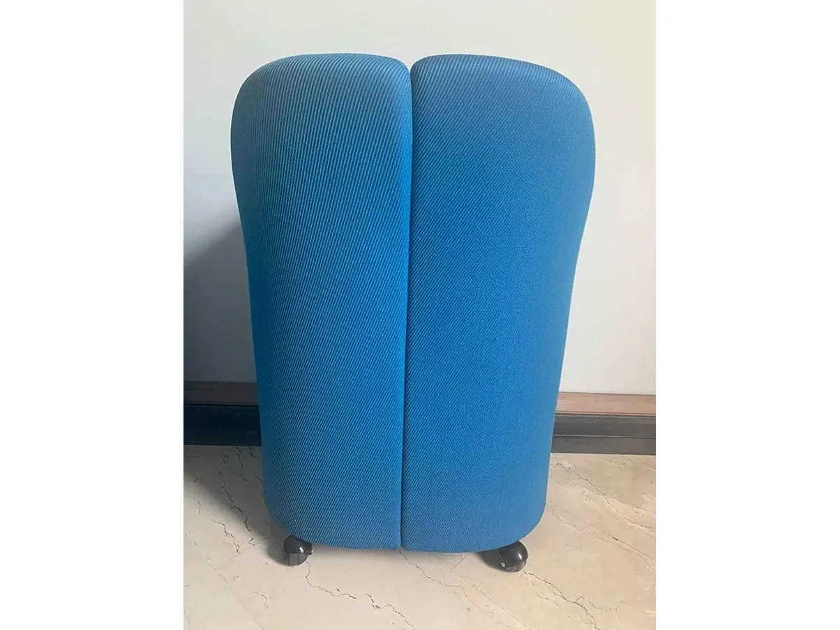 Set of 3 PS 142 armchairs by Eugenio Gerli (light blue), Tecno 10