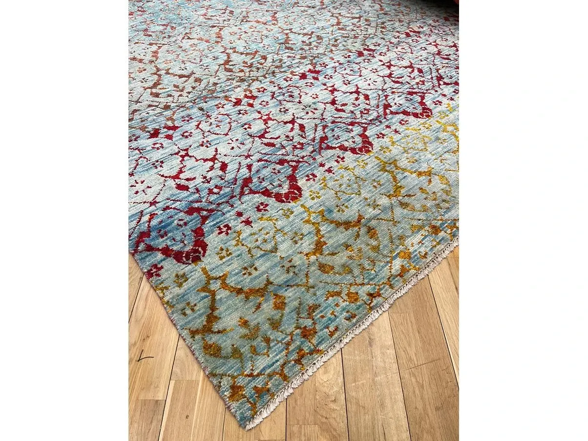 Tappeto rettangolare Agra 45084 lana e seta di bambù, Cabib 3