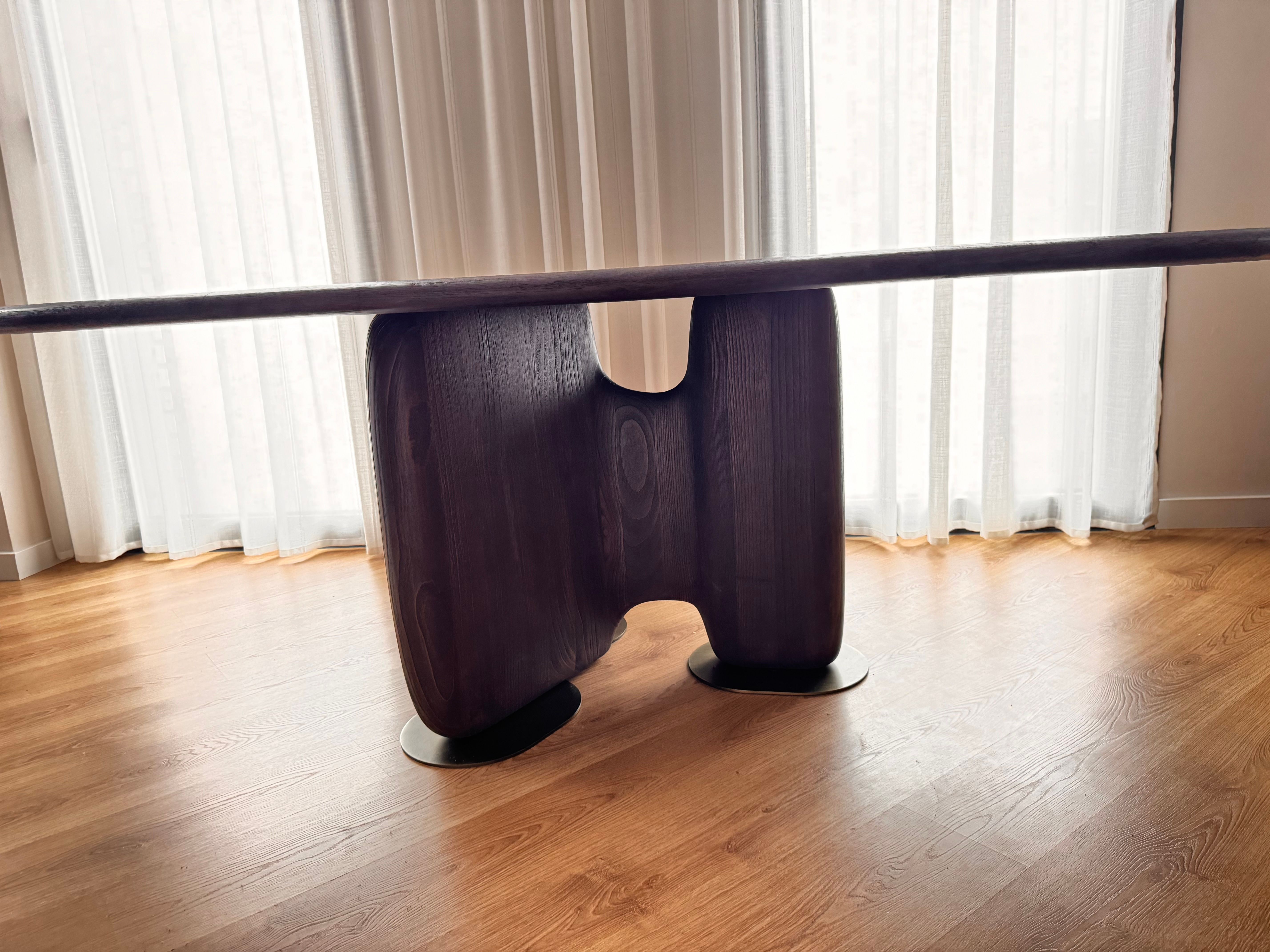 Rio Ipanema solid wood dining table by Bruno Moinard, Roche Bobois Side