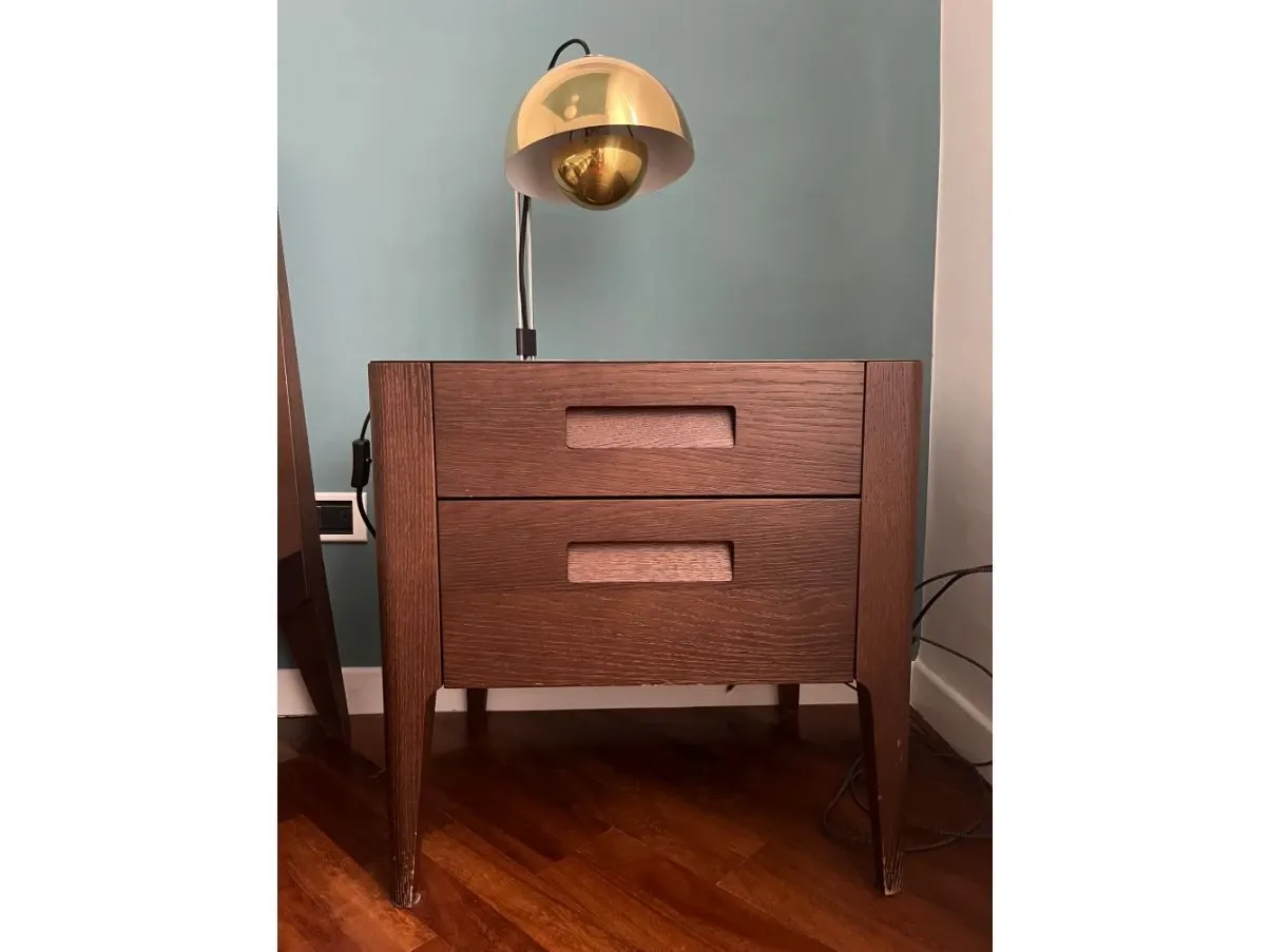 Giotto model oak finish bedside table, Novamobili  2