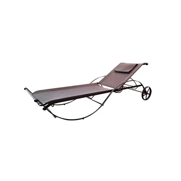 Aurora sunbed for outdoor in galvanized iron 