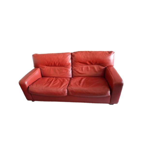 Salomè 2 seater sofa upholstered in leather (red), Poltrona Frau image
