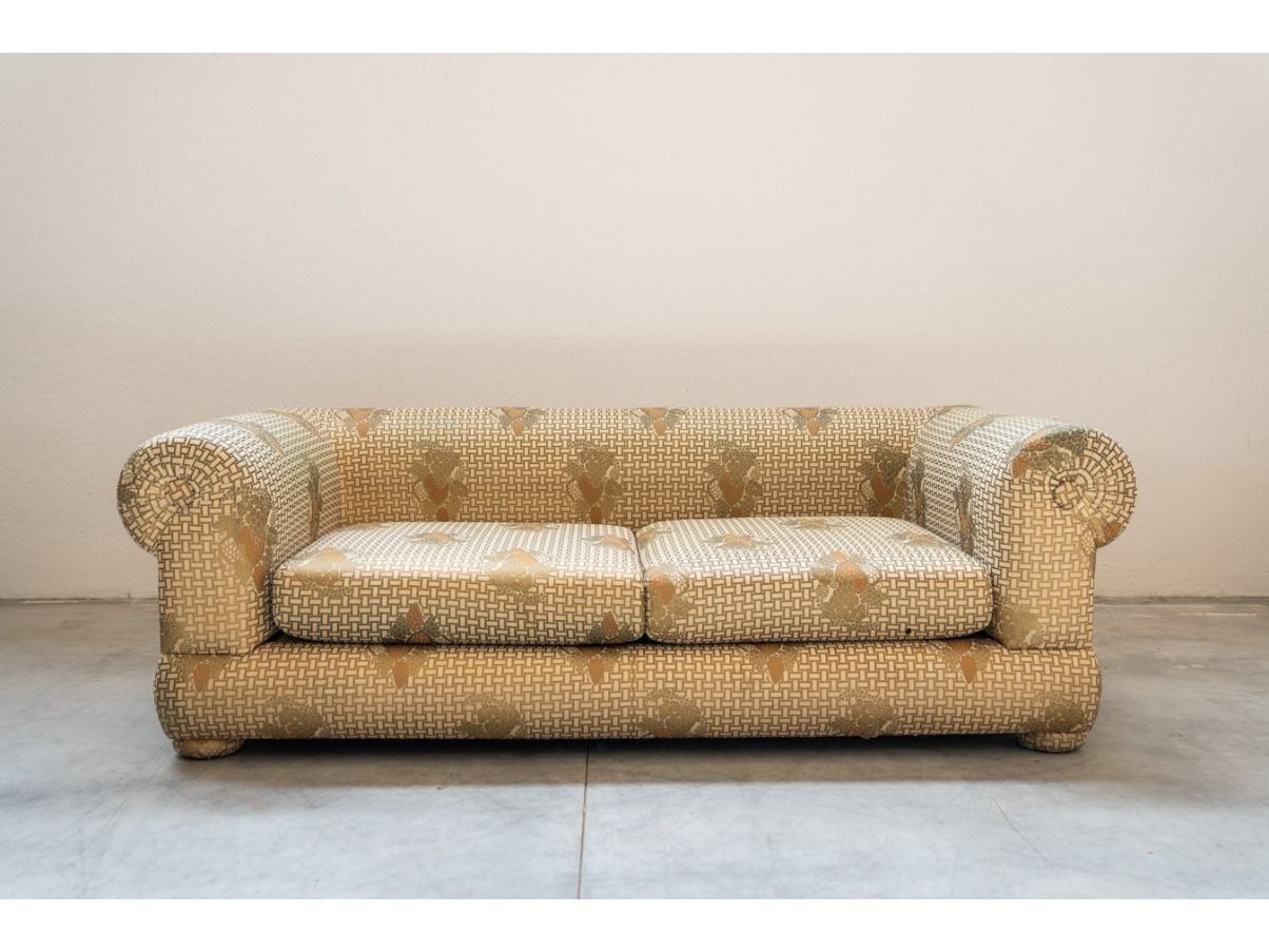 Set 3-zits bank en fauteuil van zijde (jaren '70) Optional7