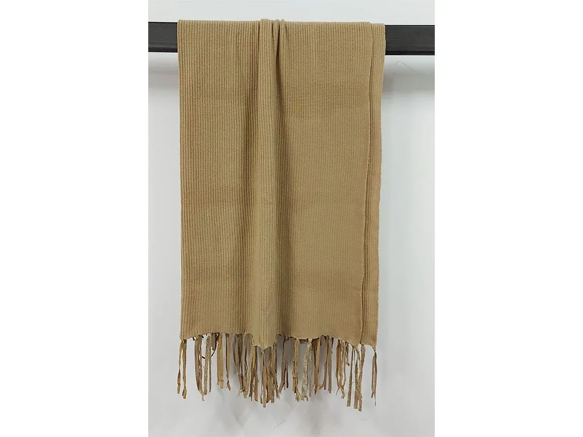 Maxiplaid Vintage con frange (beige), Ivano Redaelli 