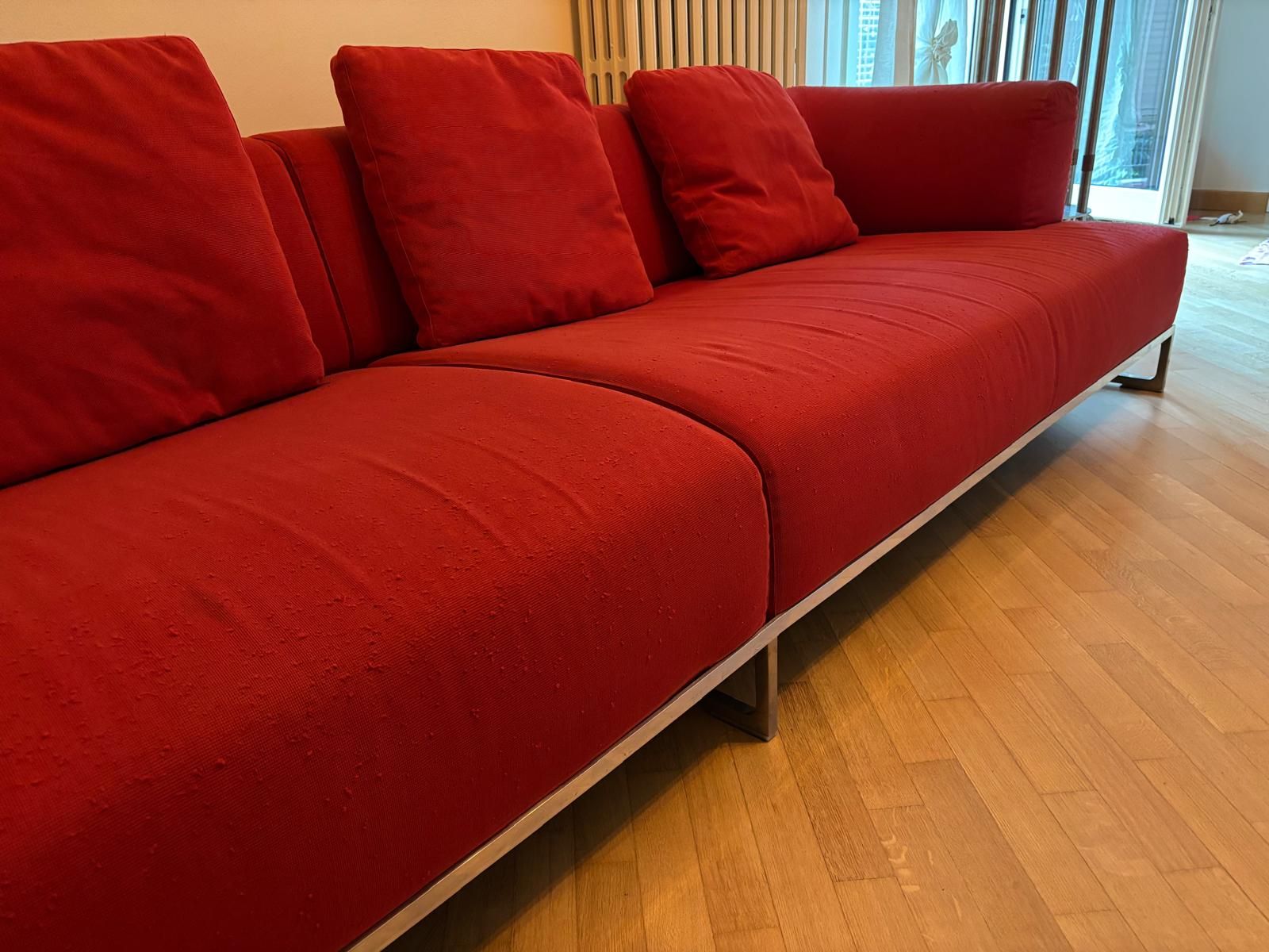 Antonio Citterio 4-Seater Red Sofa Side