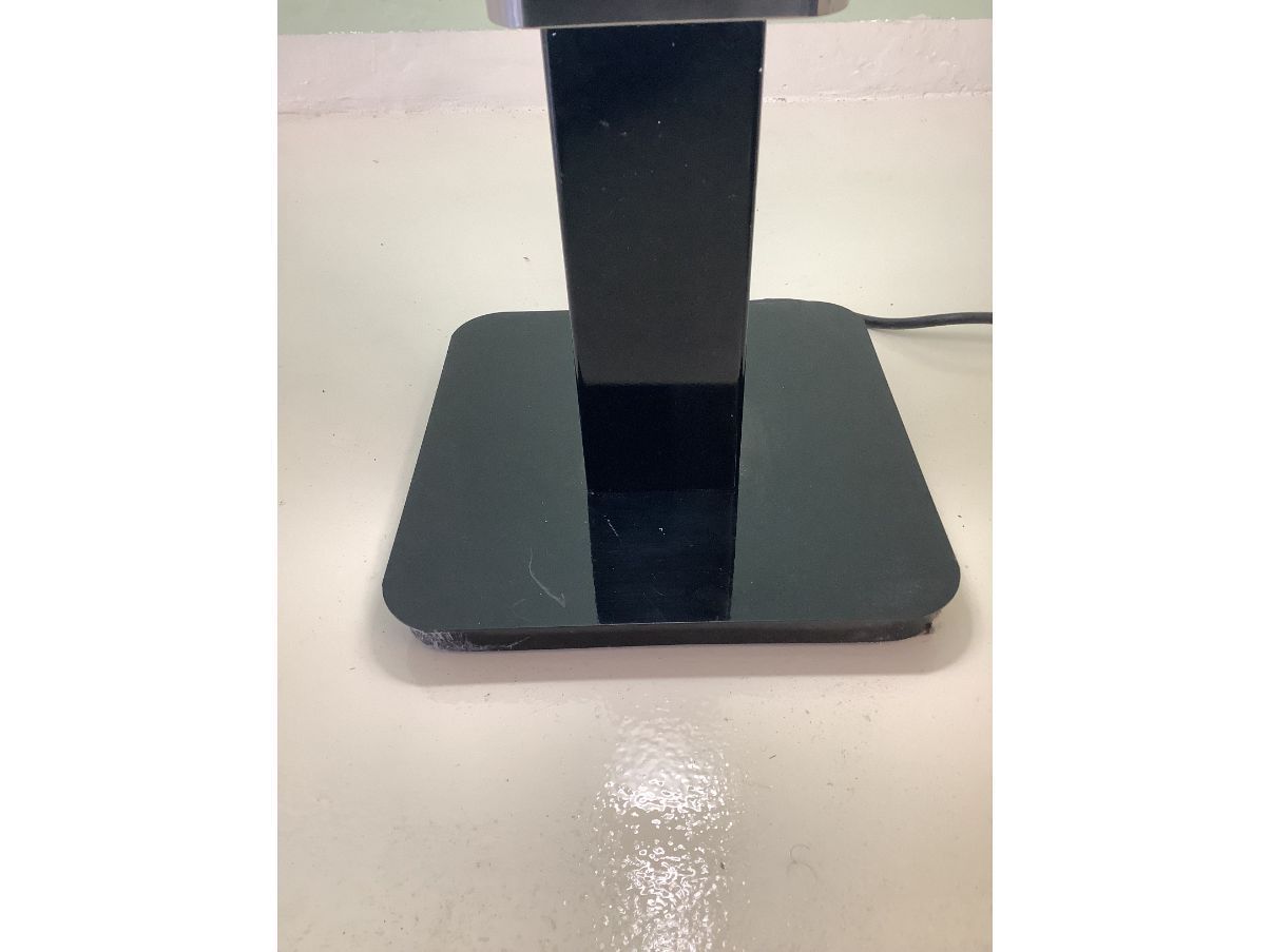 Lampada da terra in metallo laccato nero e cromato (anni '70)  Defects
