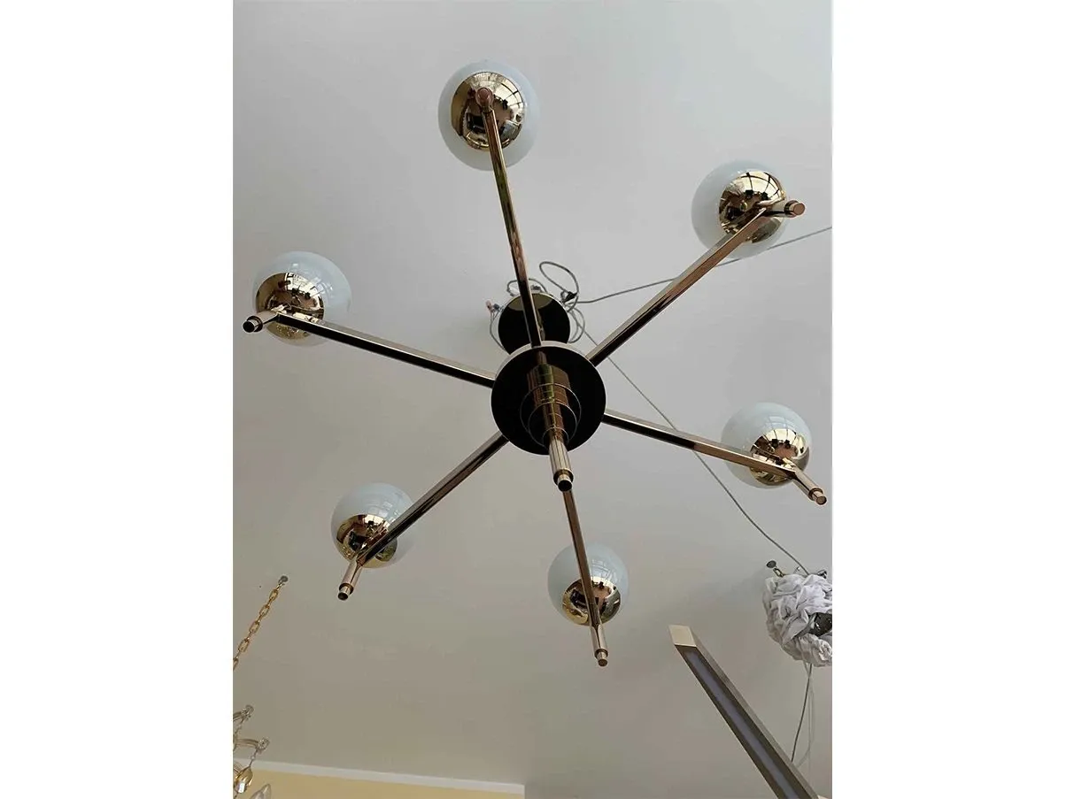 6-arm brass chandelier, IPM light 1