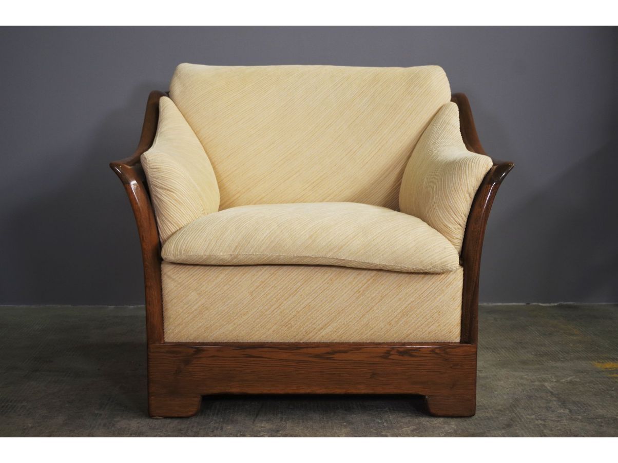 Sofa-Set 3-Sitzer und 2 Sessel aus Holz (70er Jahre) Optional8