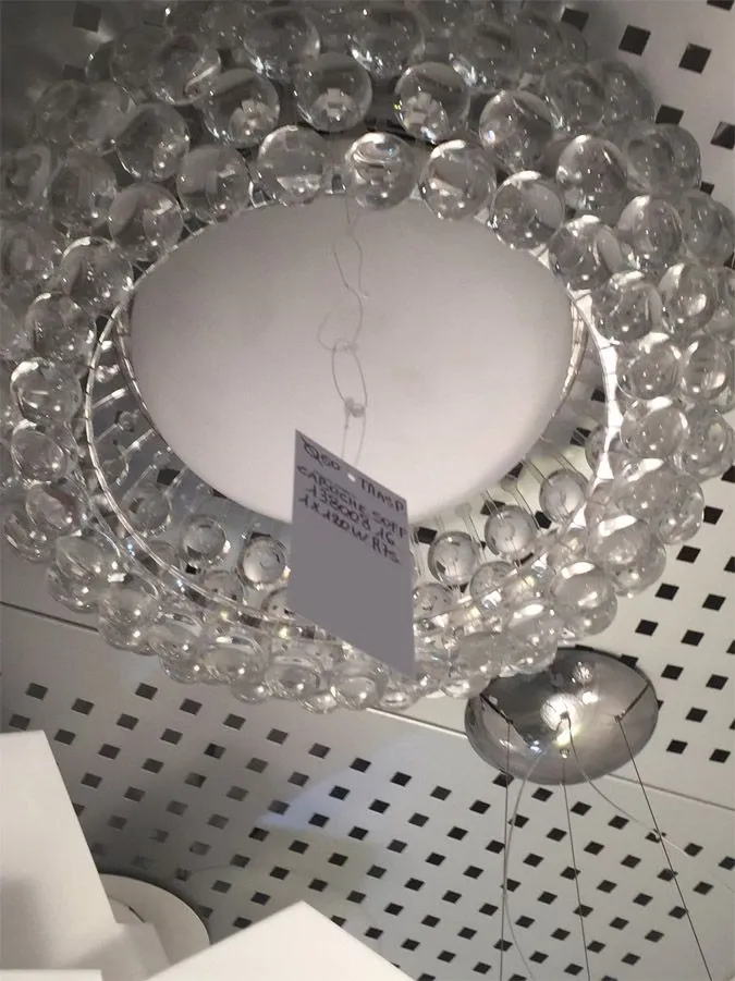 Lampada da soffitto Caboche LED vetro e metallo 3