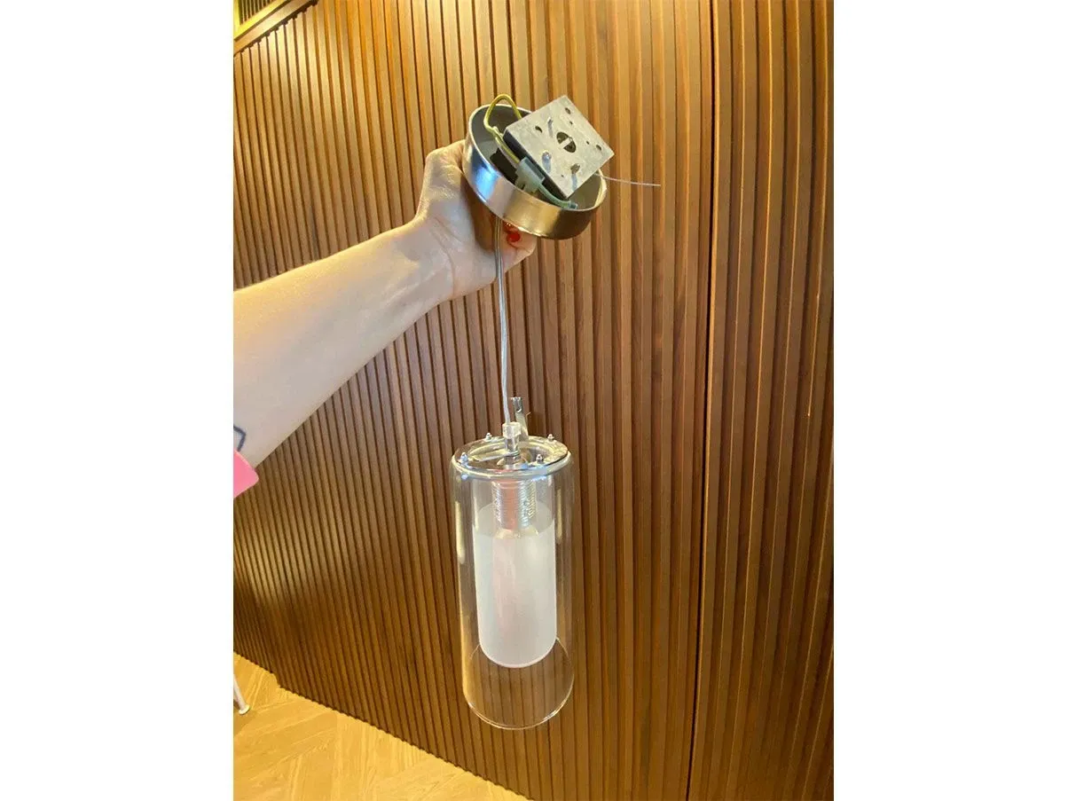 Set of 4 Kiska glass suspension lamps 2