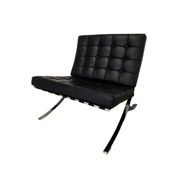 Barcelona Mvseum series armchair in black leather, Alivar image