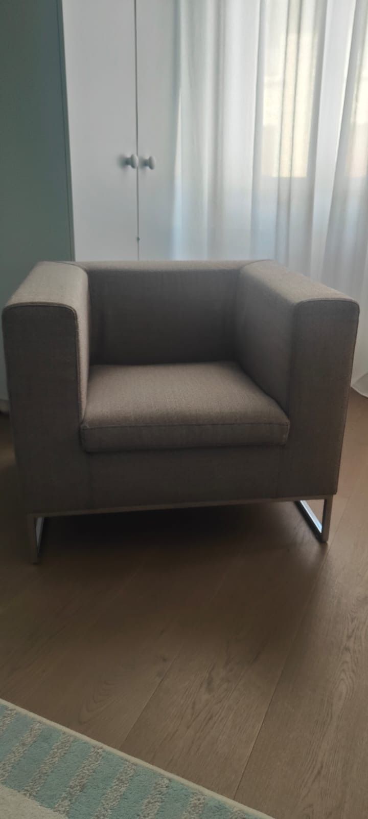 Brauner Sessel mit Stoffbezug Main