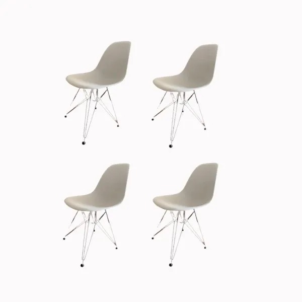 Set 4 sedie DSR colore bianco base cromo di Charles & Ray Eames, Vitra image