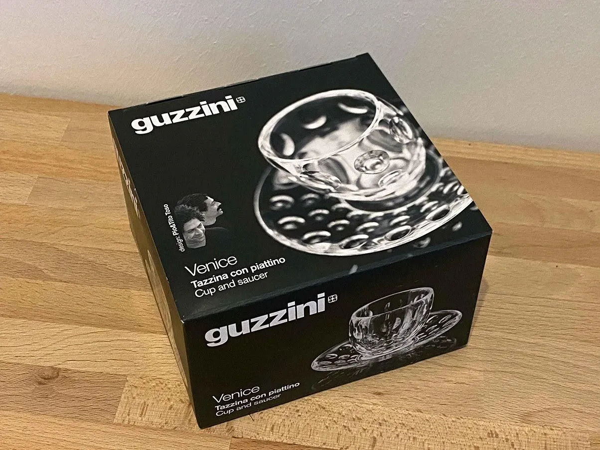 Set 4 tazzine da caffè Venice in vetro con piattino 3