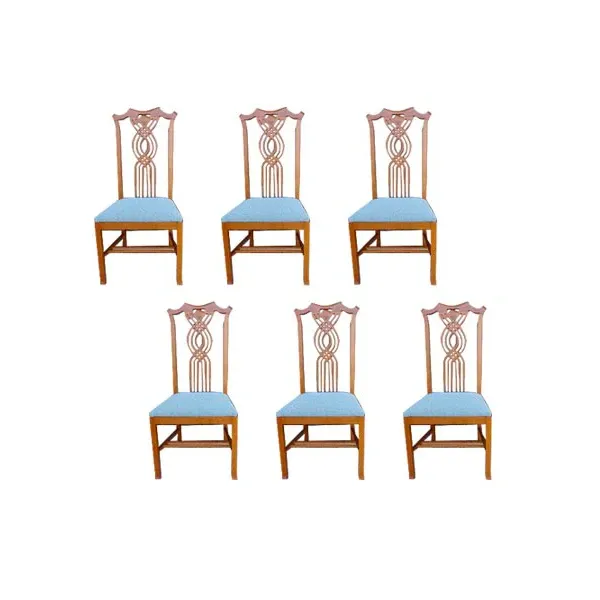 Set of 6 Gallery chairs with high wooden back, Giorgetti image