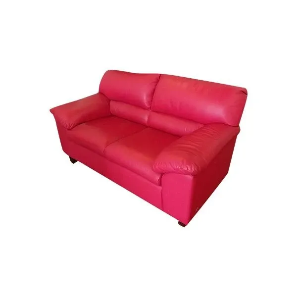 2 seater sofa in leather (red), Doimo image