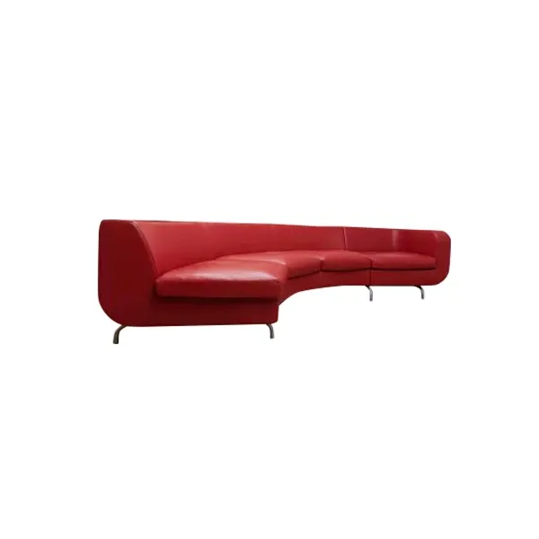 Dubuffet 4 seater sofa in metal and leather (red), Minotti image