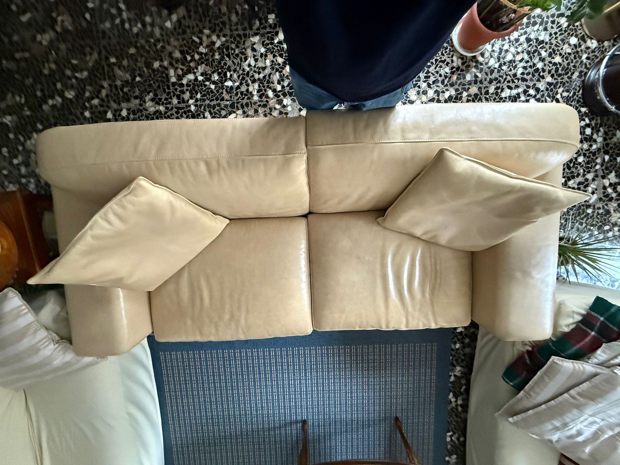 Hamilton sofa in leather (beige) 7