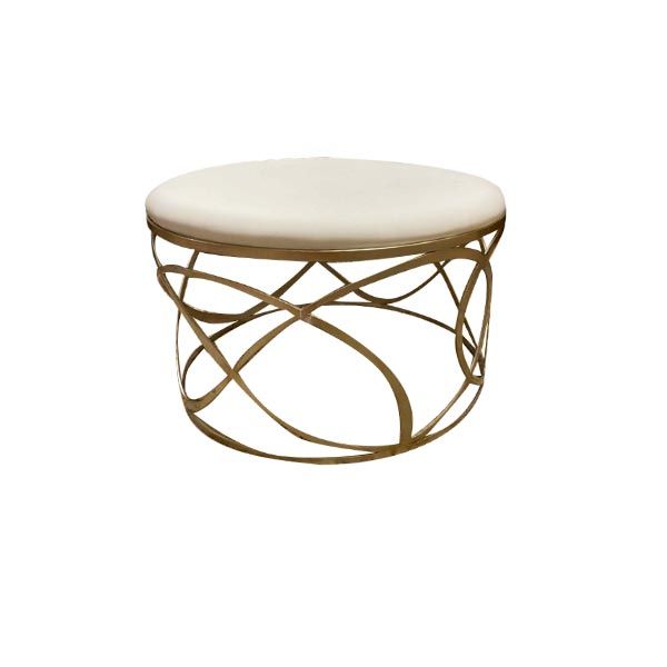 Nuvola pouf in iron and leather (white), Ciacci Kreaty image