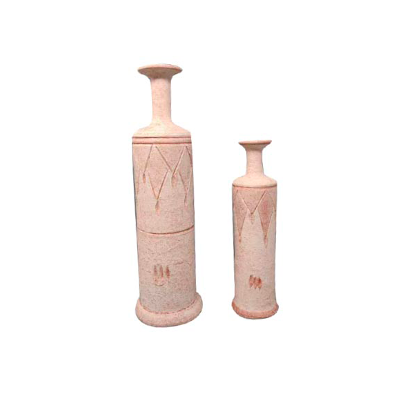 Set of 2 vintage vases made of pink ceramic (1970s), image