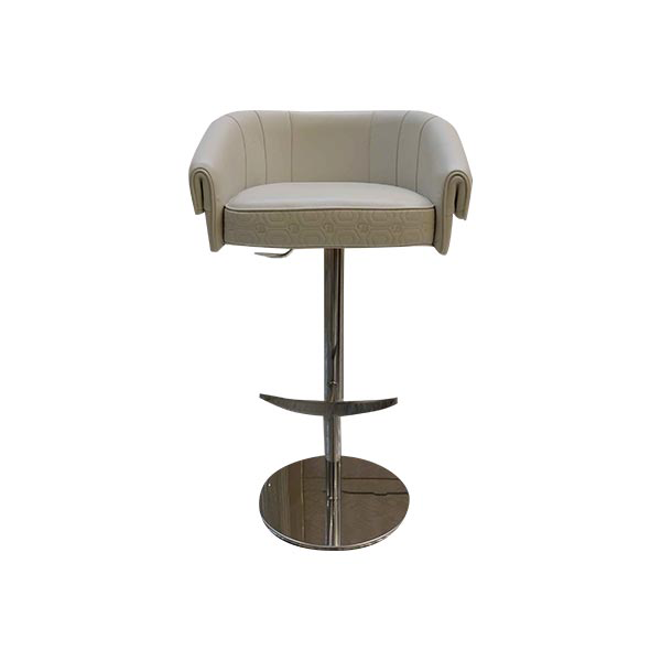 Jewel D swivel and adjustable stool in leather, Brummel image