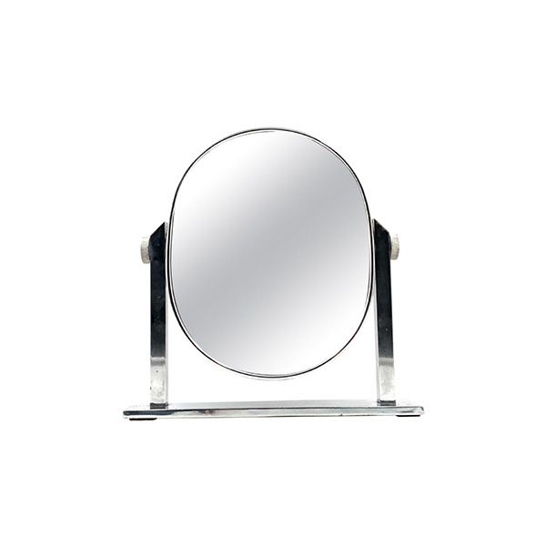 Vintage Vanity table mirror in nickel-plated brass (1960s), image