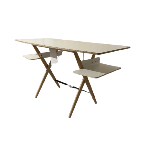 Bureau Scrittarello en bois de hêtre et stratifié blanc par Achille Castiglioni image