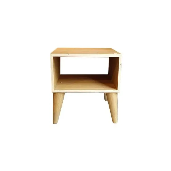 Till bedside table with open compartment in oak wood, Disegno Mobile image