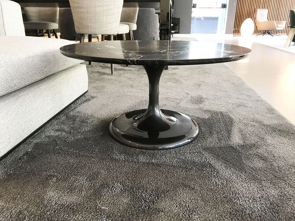 Neto round coffee table with marble top (black), Minotti 