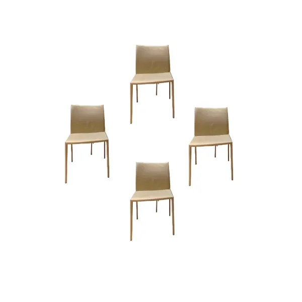 Set of 4 Lea chairs in leather and aluminum, Zanotta image