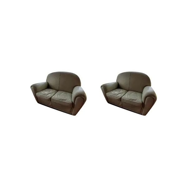 Set of 2 Vanity Fair 2 seater leather sofas, Poltrona Frau image