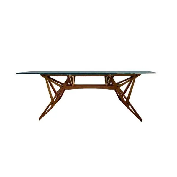 Tavolo rettangolare Reale legno ciliegio e cristallo, Zanotta image