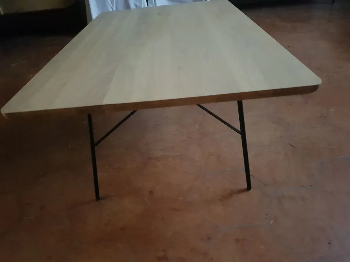 Disc rectangular coffee table in wood and metal, Ethnicraft 2