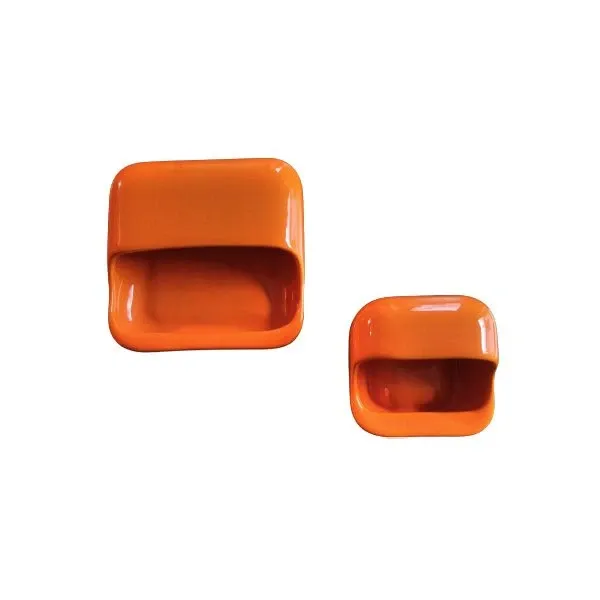 Set of 2 orange ceramic pocket emptiers, Gabbianelli image