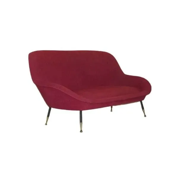 Vintage sofa in red velvet (1950s) 