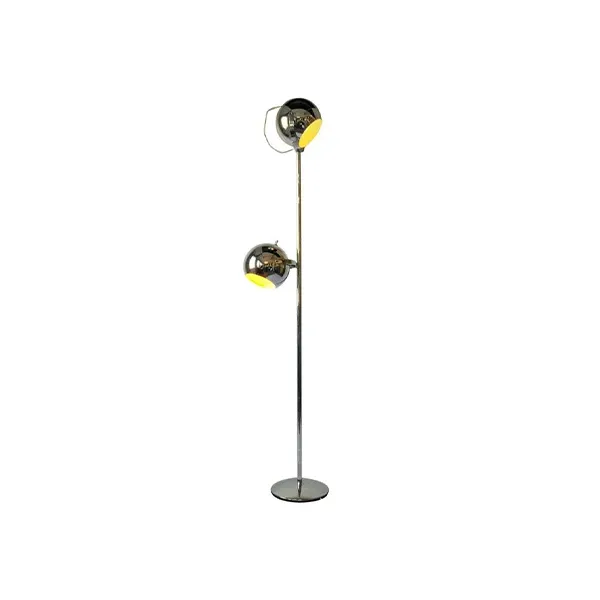 Lampada da terra vintage in acciaio argentato (anni'60), Reggiani 