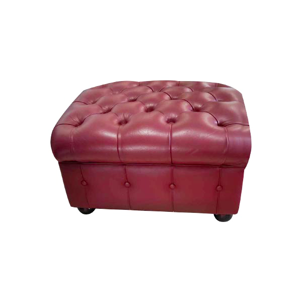 Pouf Chester in pelle (bordeaux), Poltrona Frau