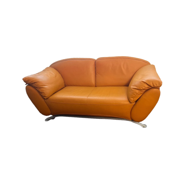 2 seater sofa in cognac leather (90s), image