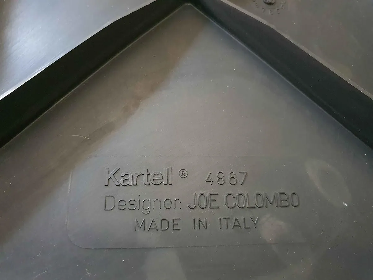 Set 3 sedie 4867 di Joe Colombo in ABS (nero), Kartell 2