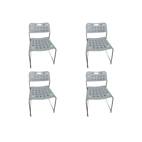 Set of 4 white Omstak chairs, Bieffeplast image