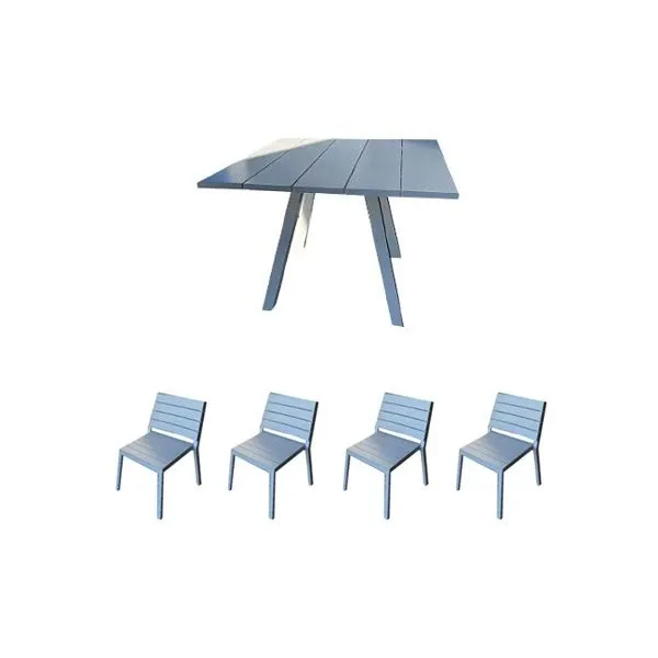 Set tavolo quadrato e 4 sedie di Paolo Navone, Janus et Cie  